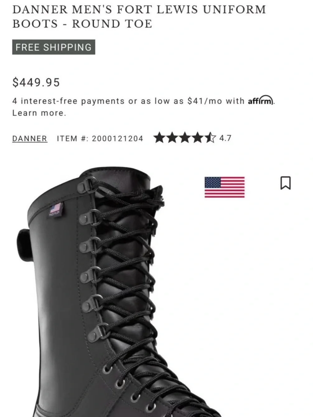 Danner durable black